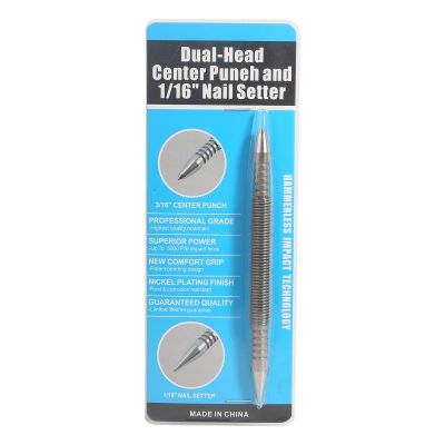 Compact Dual Head Nail Setter Hammerless 1/16″ Spring Nail Set 5000 PSI Striking Force- Door Pin Removal Tool Tool Steel