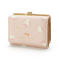 Hello Kitty Wallet PU Leather Ladies Casual Short 2 Fold Wallet Kuromi Cinnamoroll Coin Purse Zipper Buckle Card Case Wallet Wallets