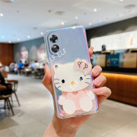 พร้อมกระจกแต่งหน้าน่ารักเคสโทรศัพท์ TPU นิ่มอินเทรนด์สำหรับ OPPO A78 Reno 8T 4G 5G มีสีสันหรูหราเคสสีม่วงไล่ระดับสี Hp A78ฝาหลัง5G OPPOA78 RENO8T 2023