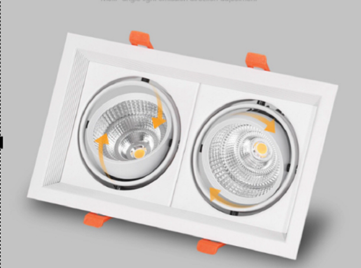 ไฟดาวไลท์ตาคู่-ปรับมุมได้-ไฟในตัว-รุ่นcob-2x9w-downlight-spotlight-led-สว่าง-แบบฝังฝ้า