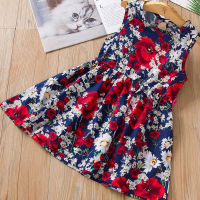 Girl Dress Toddler Baby Sleevelees Flower Dresses Summer Children Clothing Girls Cotton Princess Dress for Kids Gilrs 2-6Y  by Hs2023