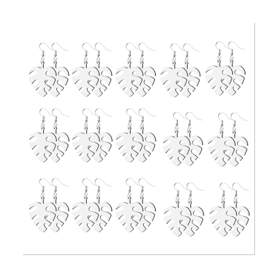 30Pcs Sublimation Blank Earrings Heat Transfer Sublimation Printing Wire Hooks Earrings Wooden Earrings for DIY Craft
