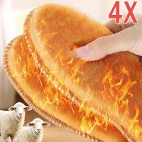 4PCS Plush หนาความร้อน Insoles Warm Arch Support Soft Feet Insoles ผู้ชายผู้หญิงฤดูหนาวกีฬา Shock-Absorbing รองเท้า Pads