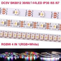 SK6812ไฟแถบไฟ Led RGBW 4 In 1คล้าย WS2812B 1ม. 5ม. 30 60 144 Led ไฟไฟ Led RGBWW ที่แยกติดตั้งได้ IP30 65 5V12V 67