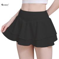 CHRLEISURE Short Tennis Skirts Womens Running Fitness Golf Skorts Quick Drying Elastic Sports Skirt Slim Sexy Yoga Short