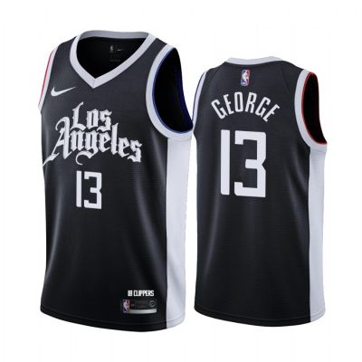 Ready Stock 2022 2023 Newest Mens No.13 Paul George LA Clippers 2020/21 Swingman Jersey - Black