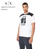 AX Armani Exchange เสื้อยืดผู้ชาย รุ่น 6LZTLGZJGAZ51AB - สี WHITE/DEEP NAVY