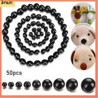 BRAIN 50pcs งานฝีมือ DIY 9-25mm ตุ๊กตาผ้า อุปกรณ์เสริมตุ๊กตา ตาความปลอดภัยสีดำ Bears เข็ม Felting การทำหุ่นสัตว์