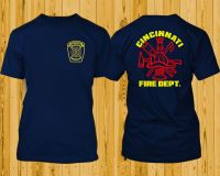 Summer Fashion Casual Men Cotton O-Neck T Shirt Cincinnati Fire Department Firefighter Navy Design T Shirt Hip Hop Tees Tops XS-4XL-5XL-6XL