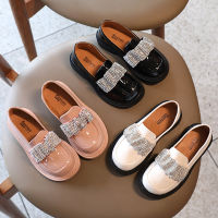 Girls Shoes Bling Loafers Patent Leather Slip on Shoes Kids Flats Crystal Boat Shoes Baby Children Platform Casual Shoes Black