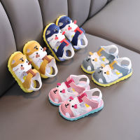 Hot Sale Kids Baby Sandals Cartoon Bear Shoes 0-2Yrs Boy Girls Soft Rubber Flat Sandal Beach Shoes