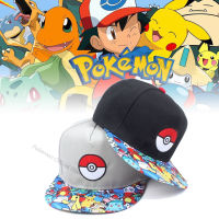 2022ฤดูใบไม้ผลิใหม่ Pokemon ปรับเบสบอล Snapbacks หมวกแบนการ์ตูนอะนิเมะ Pikachu หมวก Hip Hop หมวกกีฬากลางแจ้งหมวก Gift