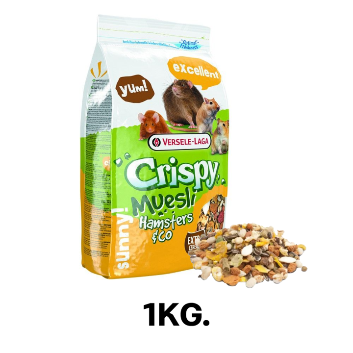 crispy-muesli-400g-1-kg-อาหารแฮมเตอร์-อาหารหนูตะเภา-แกสบี้-เหมาะแฮมเตอร์ทุกสายพันธ์-hamster-guinea-pig
