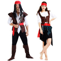 Umorden Halloween Carnival Party Captain Pirate Costumes Adult Fancy Dress Cosplay For Women Men Couples