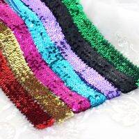 Sequin Trim 3 Cm Rows Elasticity Elastic Clothing Curtain for Paillettes Sewing Accessory 1M