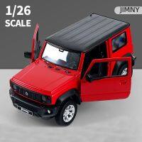 โมเดลรถออฟโรด1:26 SUZUKI Jimny รถโลหะผสมรถออฟโรด &amp; ของเล่นโลหะการจำลองเสียงของขวัญสำหรับเด็กคอลเลกชัน