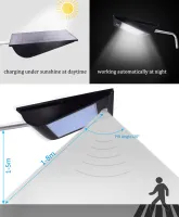 ไฟ 81 LED Solar Wall Light with PIR Motion Sensor and Pole 1,000 LM (0642)