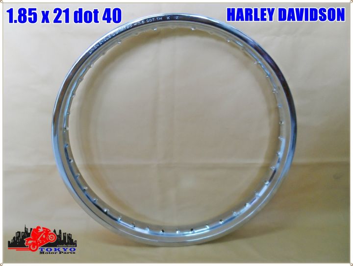 harley-davidson-chrome-steel-wheel-size-1-85x21-dot-40-วงล้อเหล็ก-ชุบโครเมียม-harley-davidson-ขอบ-1-85-x-21-dot-40-รู-ขอบ21