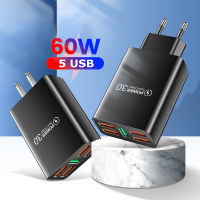 5 USB ชาร์จโทรศัพท์อะแดปเตอร์ชนิด C ชาร์จเร็วตั้งโต๊ะ3.0ชาร์จเร็วสำหรับ Iphone 12 13 Pro QC 3.0โทรศัพท์มือถือ