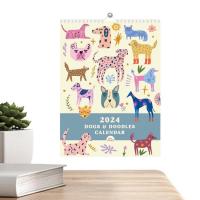 2024 Calendar Dogs January 2024 from December Wall CalendarA4 Funny Wall Art Gag Gift Prank Calendar Organizing &amp; Planning graceful