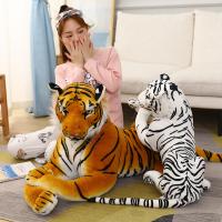 【YF】 Kawaii 50-110CM Giant Lifelike Tiger Plush Toy Soft Wild Animal Simulation White Brown Jaguar Doll Child Kid Birthday Gift