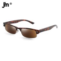 JM Semi Rimless Sunglasses Readers Spring Hinge Sun Reading Glasses for Men Women