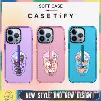 Creative Cute Dog Milk Tea Cup CASETiFY Phone Case Compatible for iPhone14/13/12/11/Pro/Max iPhone Case for XR IX XS MAX 7/8Plus Transparent Shockproof Protective Full Soft Cover