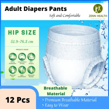 From Malaysia】Adult Diaper Pants For Senior Elderly Men Women Disposable  Diaper 10 Pcs/1 Pack Quickly Absorption Pull Ups Medium Large X-Large Size  Dry Breathable Adult Diapers