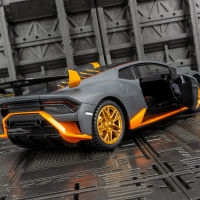 1:24 Lamborghinis Huracan STO Car Model Diecast Alloy Car Sound Light Pull Back Collection Toy Car For Children Christmas