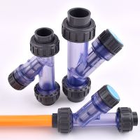 I.D 20~63mm Transparent UPVC Y-Type Filter Aquarium Fish Tank PVC Connector Irrigation Filters Garden Watering Tube Joints