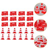 ◊✚ Traffic Cones Road Toy Mini Cone Signs Roadblock Toys Miniature Construction Safety Sign Model Simulation Play Parking Kids