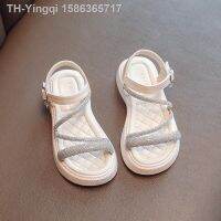 【hot】☒☌  Sandals 2023 New Childrens Female Student Soft Rhinestone Toe Shoes Baby Kids