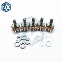 ◕❦✖ 5pcs WH148 B1K B2K B5K B10K B20K B50K B100K B500K B1M 3Pin 15mm Shaft Amplifier Dual Stereo Potentiometer 1K 2K 5K 10K 100K 1M