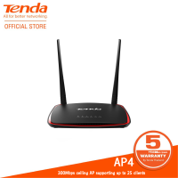 Tenda AP4 อุปกรณ์กระจายสัญญาณ Wi-Fi กำลังส่งสูง 2 เสา High Power Wireless Access Point N300 ขนาดเล็กกระทัดรัด กำลังส่งสูง รองรับการเดินไฟไปบนสายแลน PoE เหมาะกับการติดตั้งใช้งานในทุกๆสถานที่ โดยเฉพาะในหอพัก คอนโด โรงแรม(ประกันศูนย์ไทย 5 ปี)