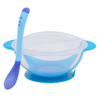 Baby Bowl Suction Cup Kids Feeding Tableware Slip-resistant Set Child Sucker Bowl Temperature Sensing Spoon Tableware Training