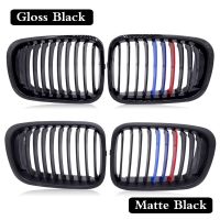 1 คู่รถ GLOSS M - สีด้านหน้ากระจังหน้ากระจังหน้า Racing Grill For BMW E46 3 Series 4 ประตูซีดาน 1998 1999 2000 2001