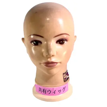 PVC Female Bald Mannequin Head Model Cosmetology Wig Hat Glasses With Clamp