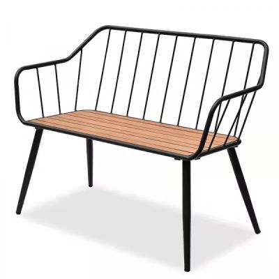 Bench for indoor and outdoor use for placing in corners of houses, buildings, gardens, balconies, size 50x120x80 cm. - Black