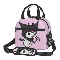 Sanrio Kuromi กล่องข้าวกลางวันนำมาใช้ใหม่ฉนวนกระเป๋าใส่อาหารกลางวันสำหรับผู้หญิงความจุมากกระเป๋าอาหารกลางวันกับ Tali Bahu