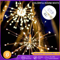 Waterproof Remote Control Firework Light Battery-powered LED Firework Copper Wire Strip String Lights Wedding Christmas Party Garden Decoration