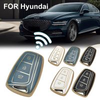 ‘；。【； Fashion TPU Car Key Case Shell For Hyundai Santa Fe Sport Ix45 Equus Centennial Genesis G80 Grandeur Azera 2013-2016 Keychain