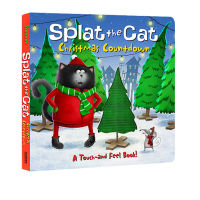 Splat the cat Christmas countdown in English, Wang Peiyu recommended cardboard hole touch book, famous picture book artist rob Scotton