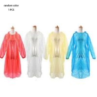 【cw】1 Pc Raincoat Raincoat Waterproof Emergency Rain Poncho Portable Raincoat Outdoor Travel Camping Color Random ！