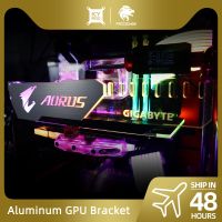 [Kuaile home furnishing]อลูมิเนียม GPU ยึด Aorus 5V3Pin VGA ผู้ถือ RGB MSI ROG NVIDIA A-RGB แนวนอนการ์ดสนับสนุนโลหะ AURA 12โวลต์ MOD ปรับแต่ง