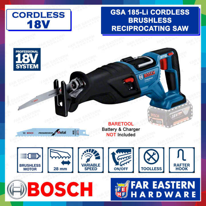 BOSCH GSA 185-Li Cordless Brushless Reciprocating Sabre Recip Saw 18V ...