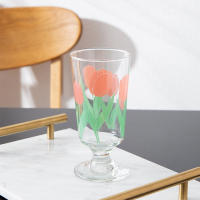 Phnom Penh Daisy Goblet Flower Tulip Glass Ins Net Red Short Red Wine Cup Glass Cups Water Glass Cup Wine Glasses