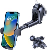 OQTIQ Easy One Pull-Push Telescopic Arm Dashboard &amp; Windshield &amp; Vent Universal Suction Cup Car Phone Holder