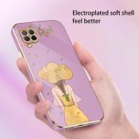 เคสสำหรับ Huawei Nova 7i 7 SE 7 Pro 7 Nova 8i Nova 9 SE Nova 9 SE Nova 10 Pro 10 Y70 Plus Y70S Nova 5T 5i Nova 4E 4 3i 3e 3 Nova 6 SE เคลือบบางพิเศษเคสโทรศัพท์ปกหลังซิลิโคนสาวน่ารักสำหรับผู้หญิงที่มีฟรีสายคล้อง