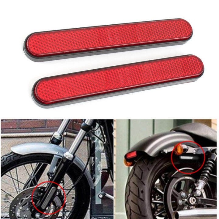 Pair Motorcycle Front Fender Fork Reflector Reflective Sticker Warning