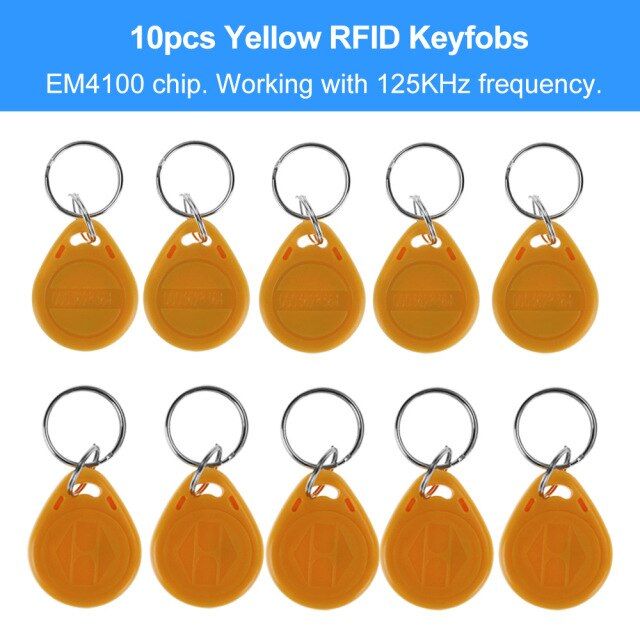 10pcs-125khz-rfid-keyfobs-การ์ดควบคุมการเข้าถึง-nfc-token-em4100-tk4100-id-คีย์การ์ด-rfid-keychains-tags-abs-กันน้ำ